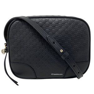 Gucci Black Micro GG Guccissima Bree Crossbody Bag